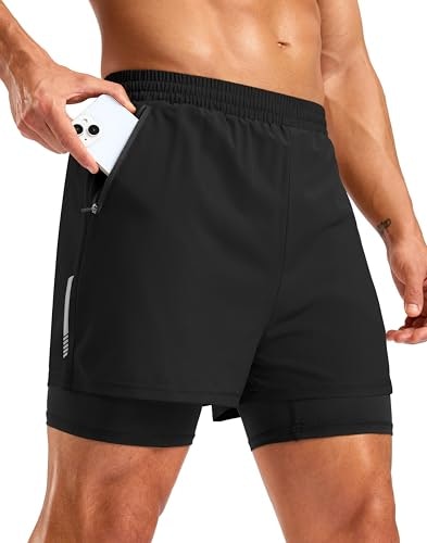 Pudolla Men's 7" 2-in-1 Quick-Dry Running Shorts: $11.99