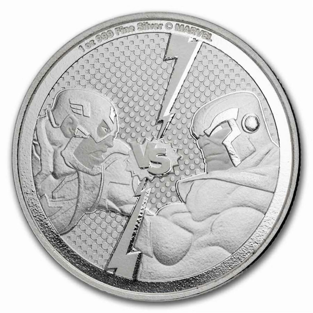 2025 Niue 1-oz. Silver $2 Marvel Captain America vs Thanos Coin: $76