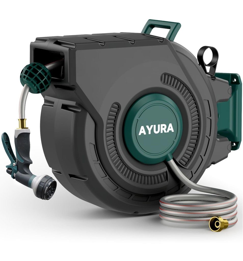 Ayura 100-Foot Retractable Garden Hose Reel: $93 Ayura 100-Foot Retractable Garden Hose Reel: $93