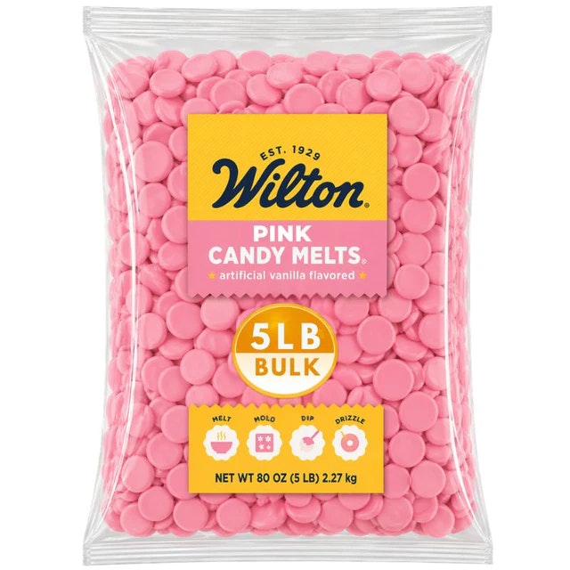 Wilton Pink Confectionery Melting Wafers 5-lb Bulk Value Bag: $20 