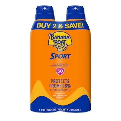 Banana Boat Sport Ultra SPF 50 Sunscreen Spray 2-Pack for $14 + free shipping w/ Prime