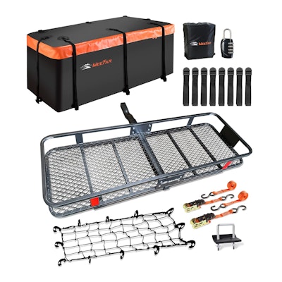 Hitch Mount Cargo Carrier Rack Basket w/ Waterproof Bag for $200 + free shipping