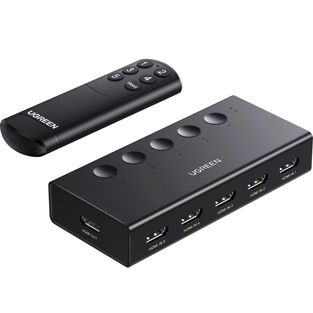 UGREEN 5-in-1 4K HDMI Switch w/ Remote: $26