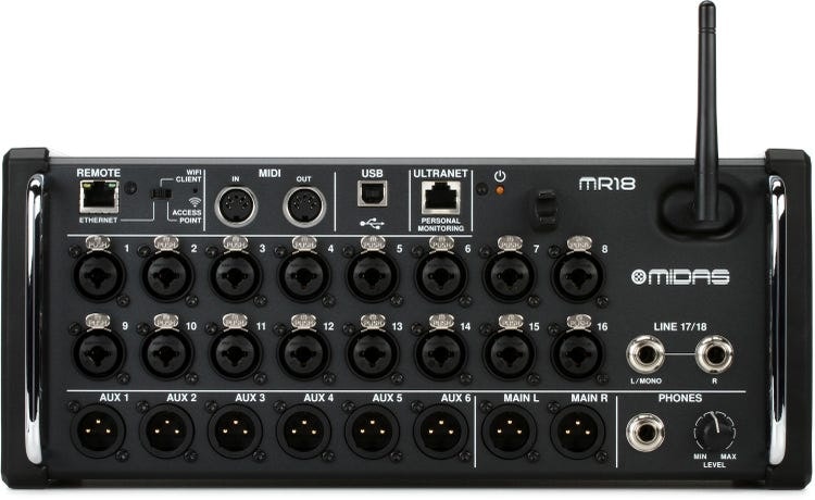 Midas MR18 18-Channel Tablet-Controlled Digital Mixer: $799
