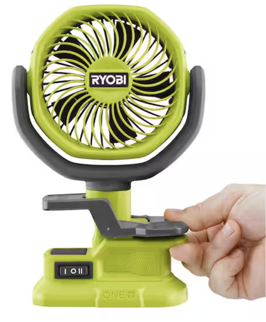 Ryobi One+ 18V Cordless 4" Clamp Fan (Tool Only): $20