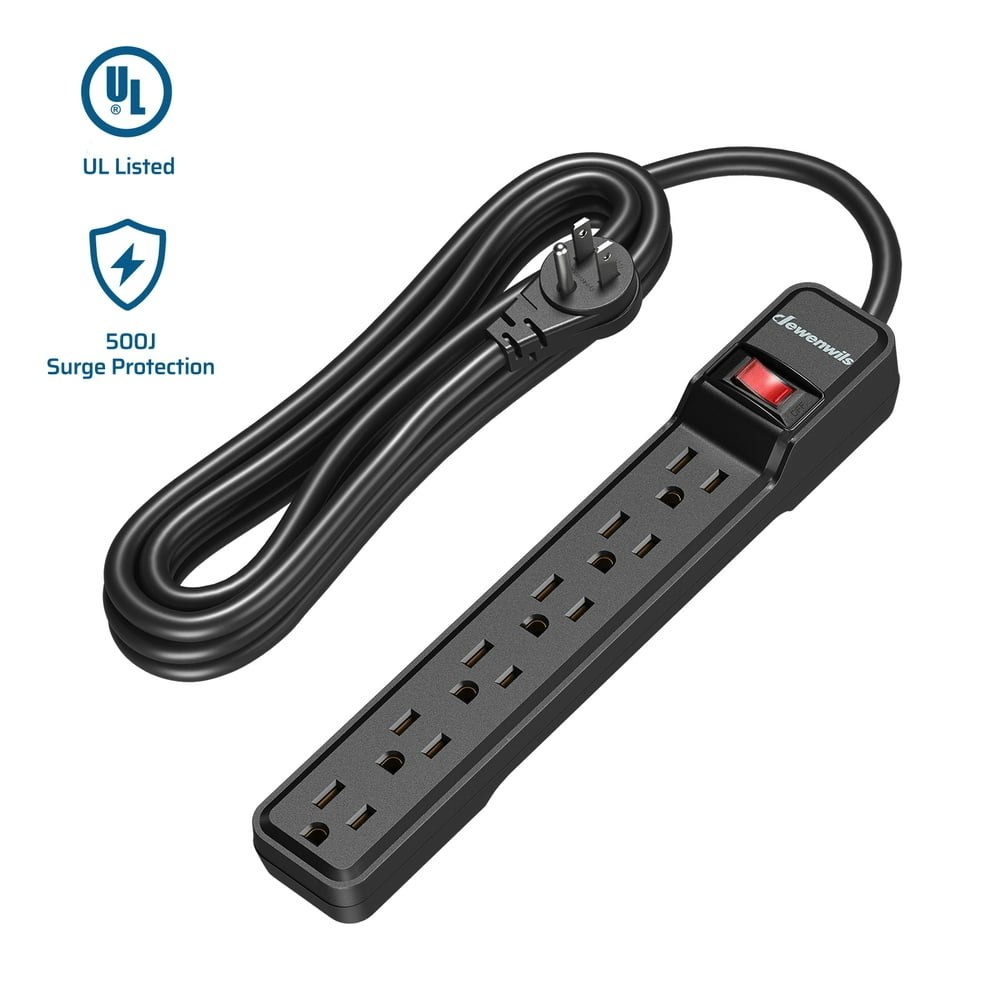 Dewenwils 6-Outlet 500J Surge Protector Power Strip with 10-Foot Cord: $15.33 Dewenwils 6-Outlet 500J Surge Protector Power Strip with 10-Foot Cord: $15.33