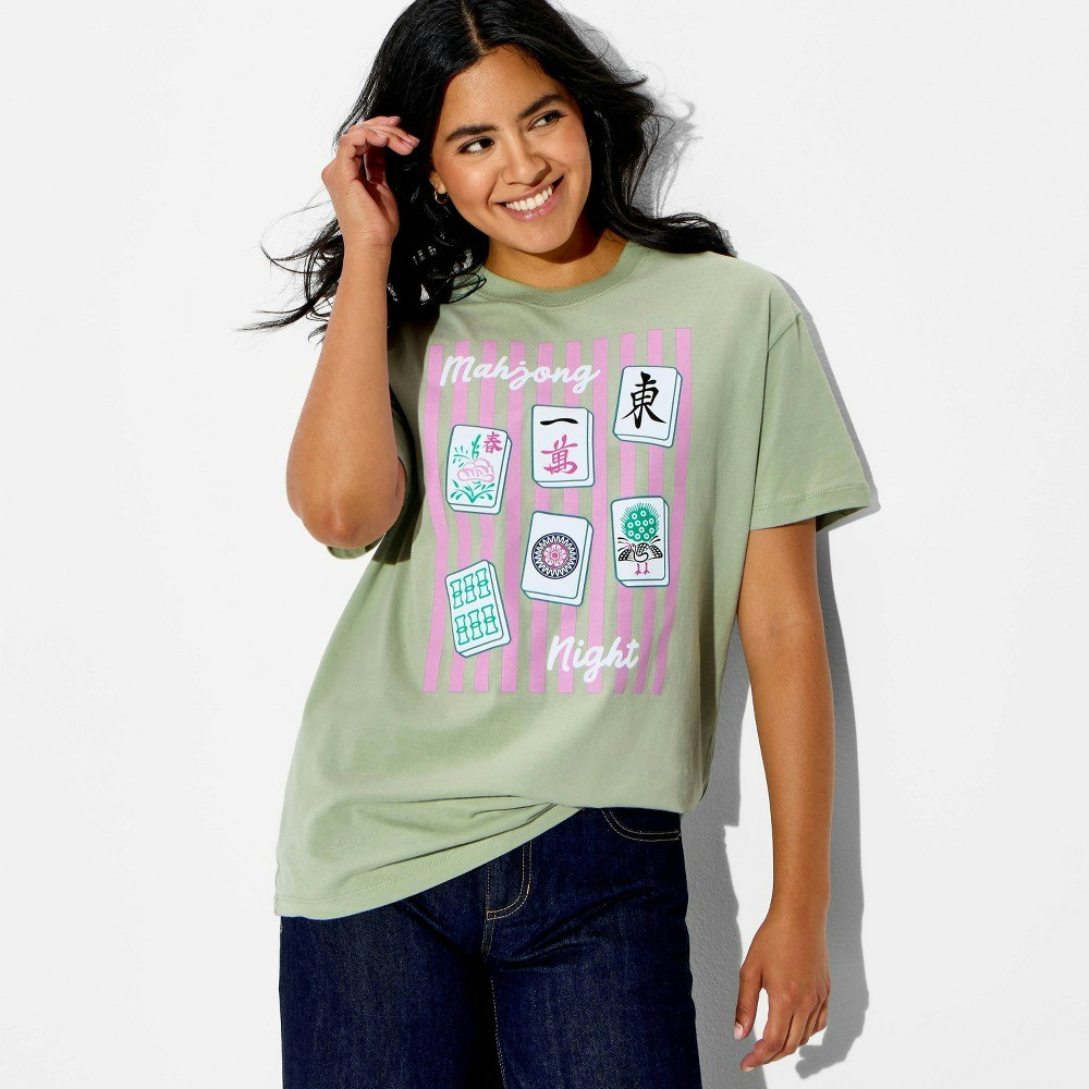 Women's Mahjong Oversized Graphic T-Shirt: $15