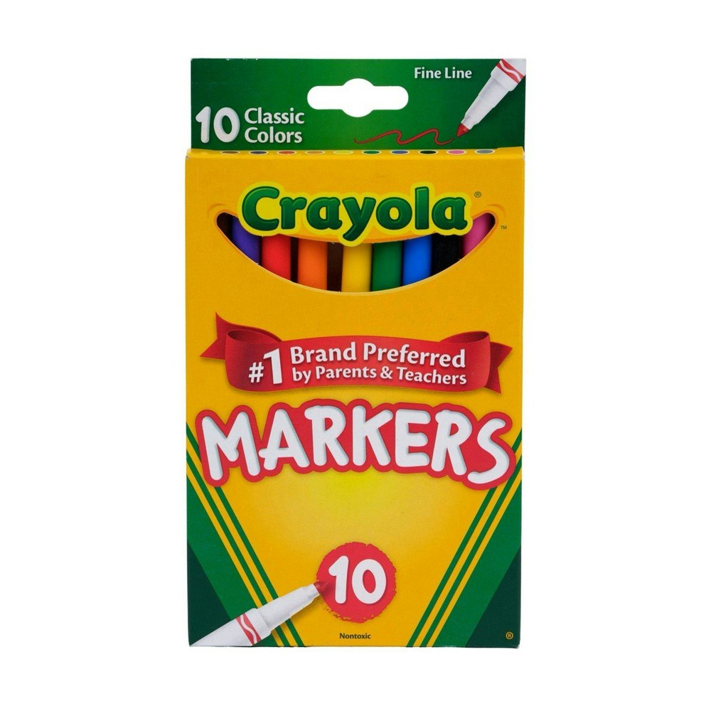 Crayola 10-Count Fine Line Markers: $1.90