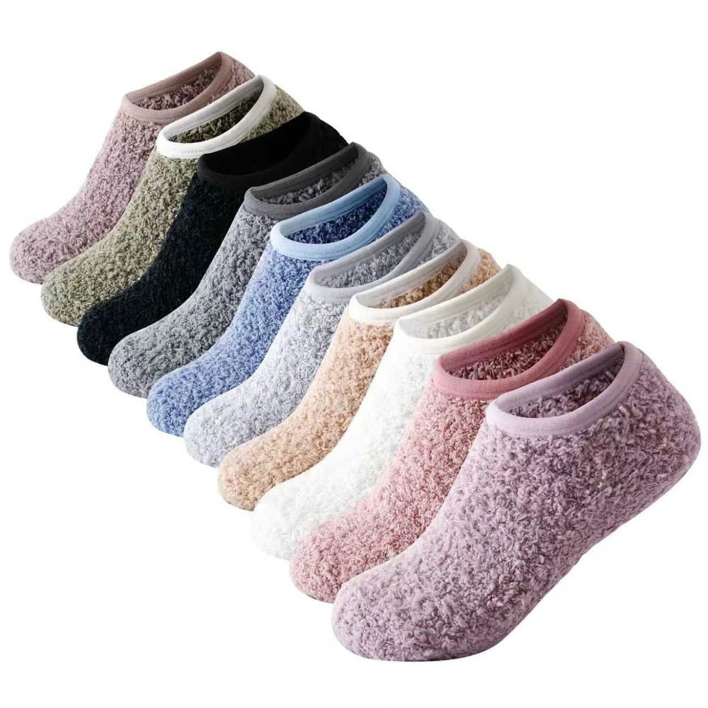 Women's Non-Slip Fuzzy Slipper Socks: $18.89