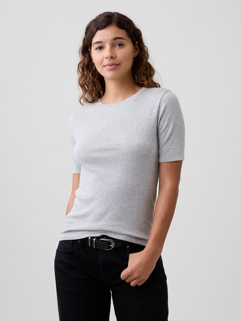 Ribbed Crewneck T-Shirt: $10
