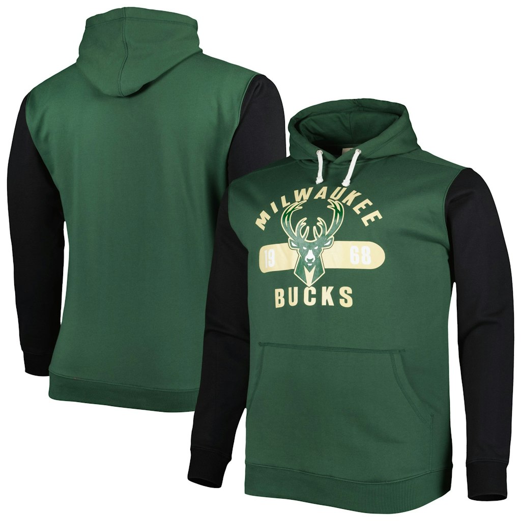 Fanatics Milwaukee Bucks Big & Tall Bold Attack Pullover Hoodie: $34.99