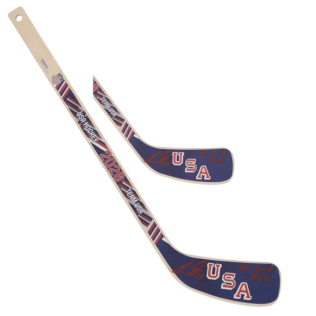 Auston Matthews Team USA Autographed 2026 Winter Olympics Mini Wood Stick: $299.99