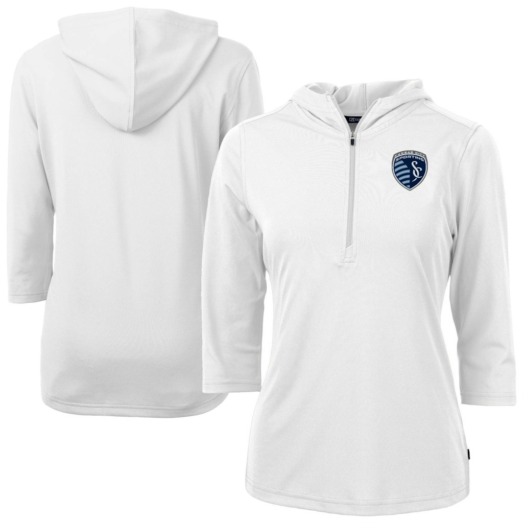 Cutter & Buck Sporting Kansas City Women's Virtue Eco Pique Half-Zip Pullover Hoodie: $86.99