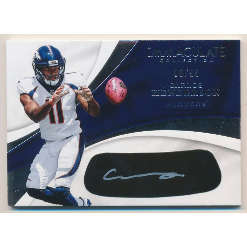 2017 Immaculate Collection Carlos Henderson Rookie Eye Black Autograph #29/99: $12