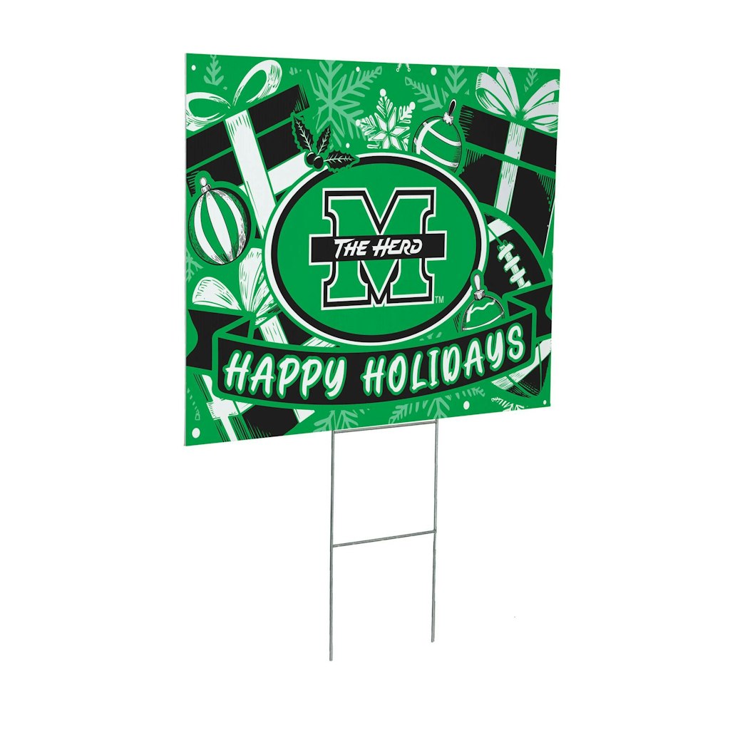 Marshall University 24" x 18" Happy Holidays Yard Sign: $39.99