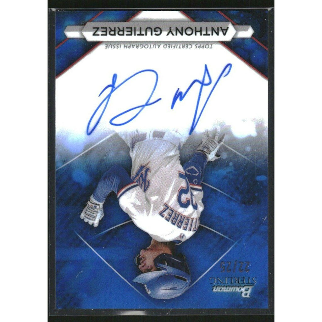 2023 Bowman Sterling Anthony Gutierrez Blue Refractor Autograph Card: $15