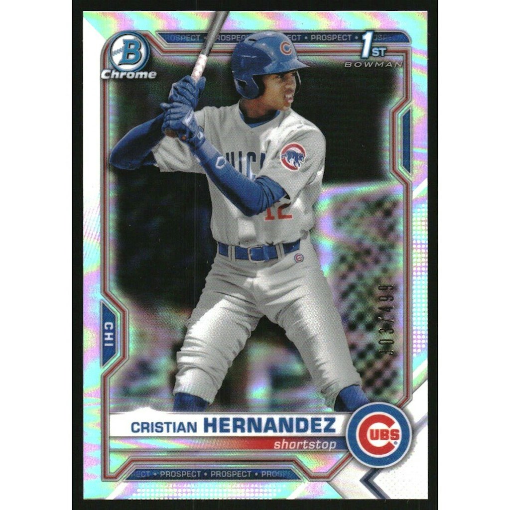 2021 Bowman Chrome Cristian Hernandez Prospect Refractor Card: $12