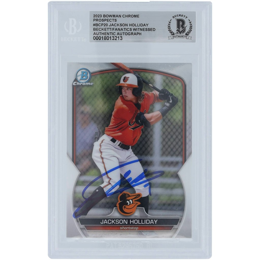 Jackson Holliday Autographed 2023 Bowman Chrome Prospect Card: $229.99
