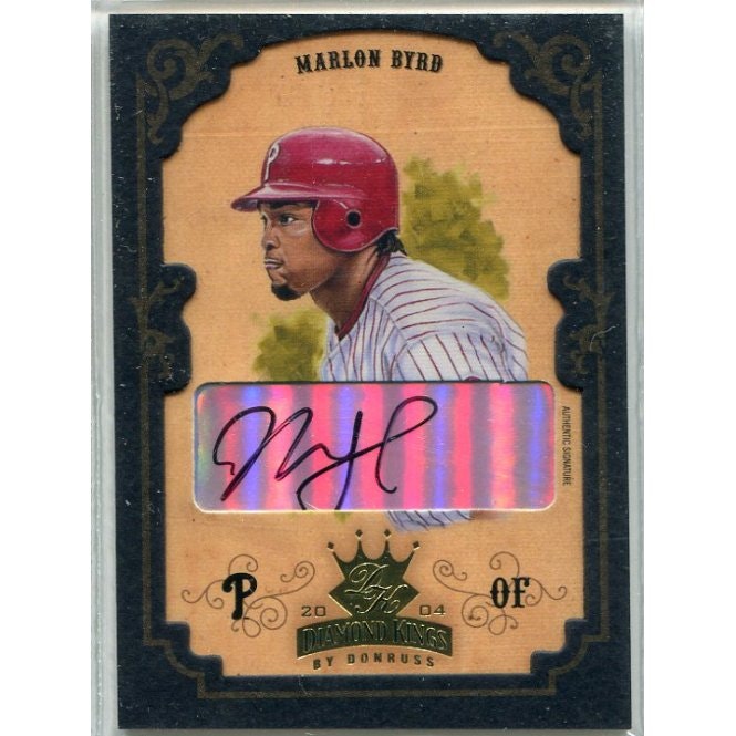 2004 Diamond Kings DK Signatures Framed Gold Marlon Byrd Autograph Card 5-Count: $25