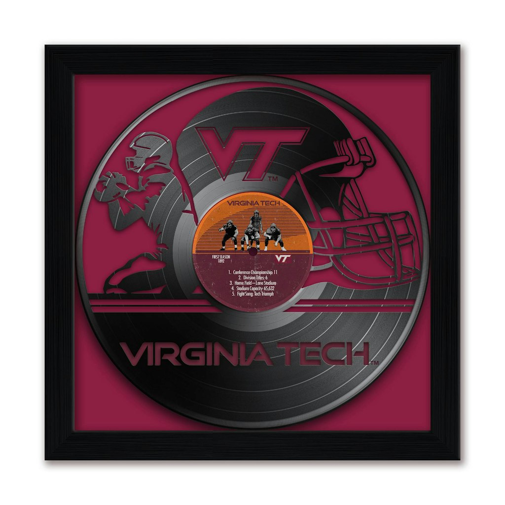 Virginia Tech Hokies 13" x 13" Framed Vinyl Record Art Print: $47.99
