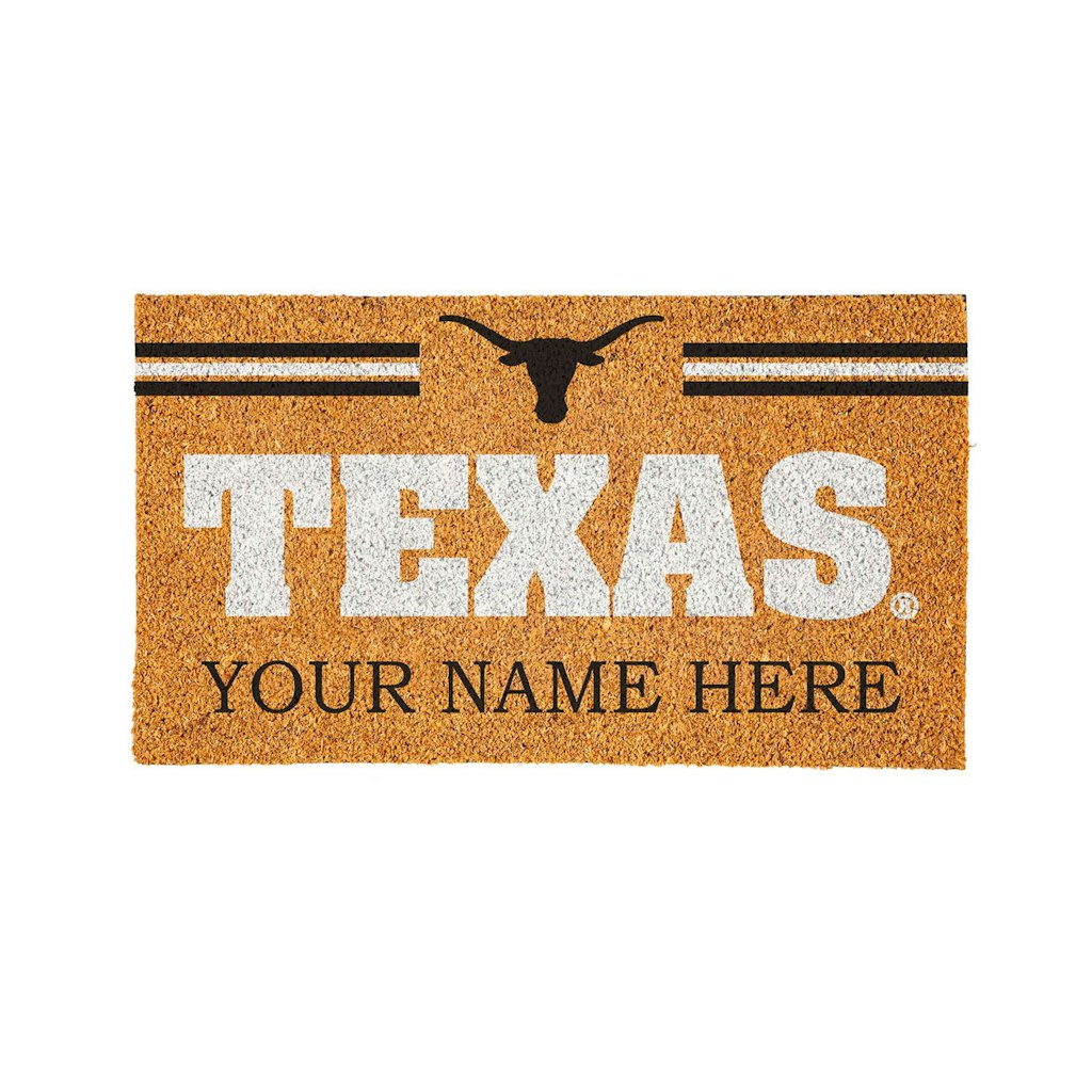 Texas Longhorns 28" x 16" Personalized Team Logo Coir Mat: $49.99