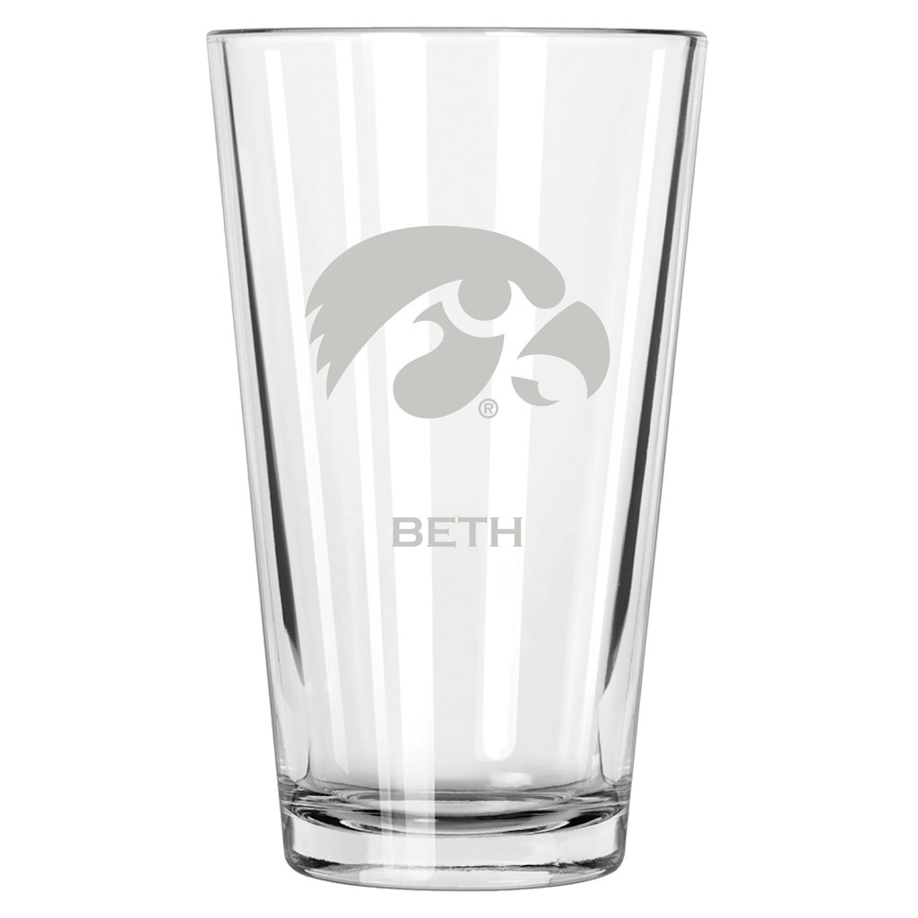 Iowa Hawkeyes 16oz. Personalized Etched Pint Glass: $34.99