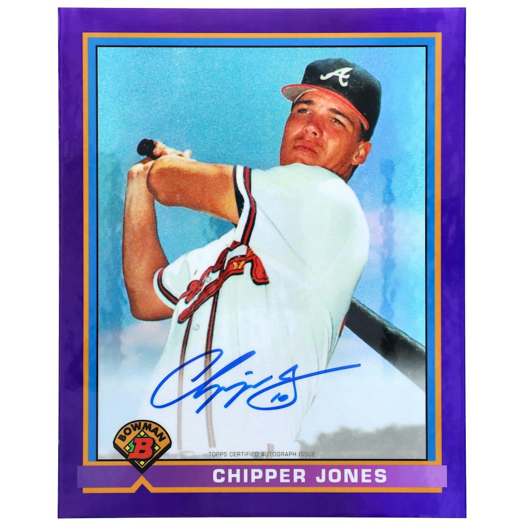 Chipper Jones Atlanta Braves Autographed 2016 Bowman Chrome Reprint Card: $429.99 Chipper Jones Atlanta Braves Autographed 2016 Bowman Chrome Reprint Card: $429.99