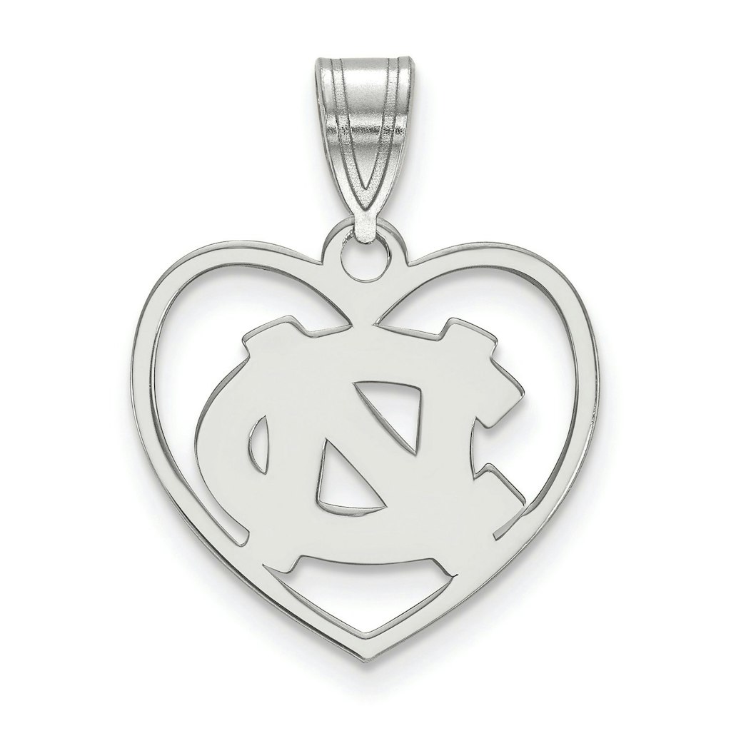 North Carolina Tar Heels Sterling Silver Logo Heart Pendant: $89.99