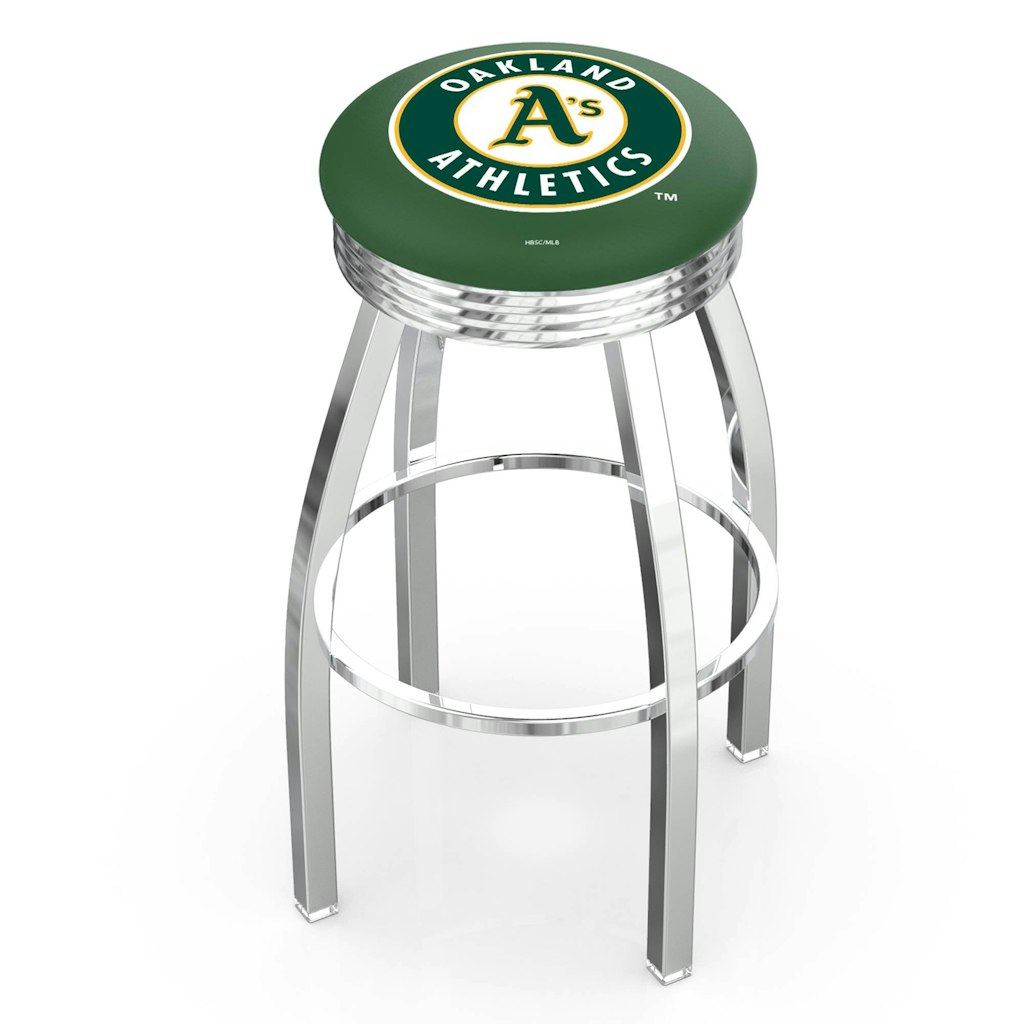 Oakland Athletics 25-Inch Chrome Swivel Counter Stool: $459.99