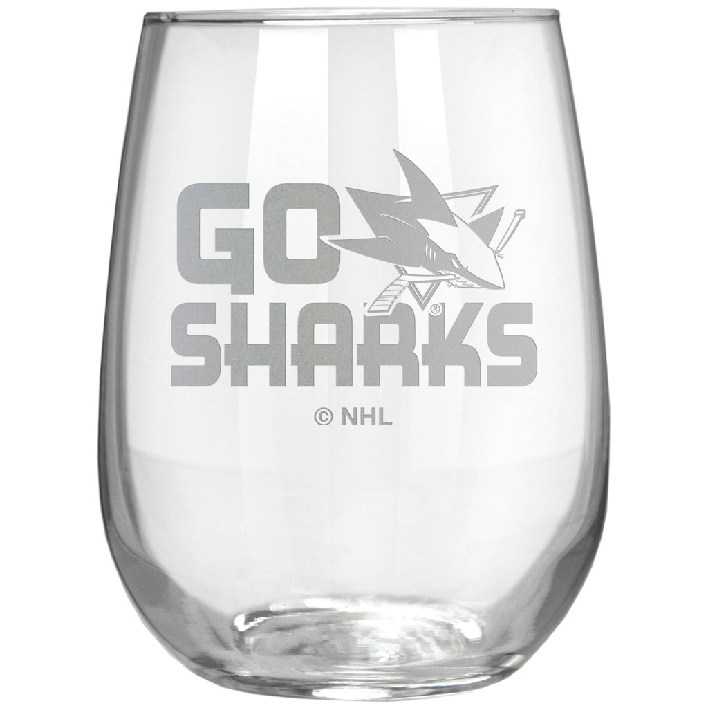 San Jose Sharks 17oz. Stemless Wine Glass: $24.99 San Jose Sharks 17oz. Stemless Wine Glass: $24.99