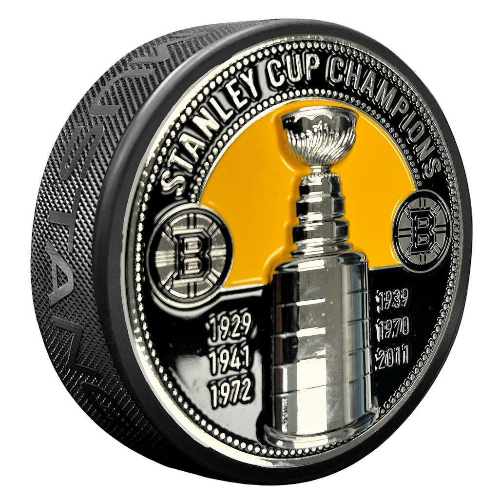 Boston Bruins 100th Anniversary 3D Stanley Cup Medallion Hockey Puck: $59.99