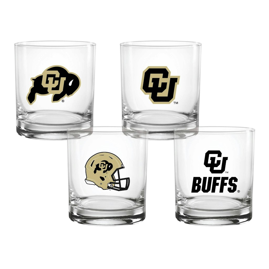 Colorado Buffaloes 14oz. Rocks Glass 4-Pack: $49.99