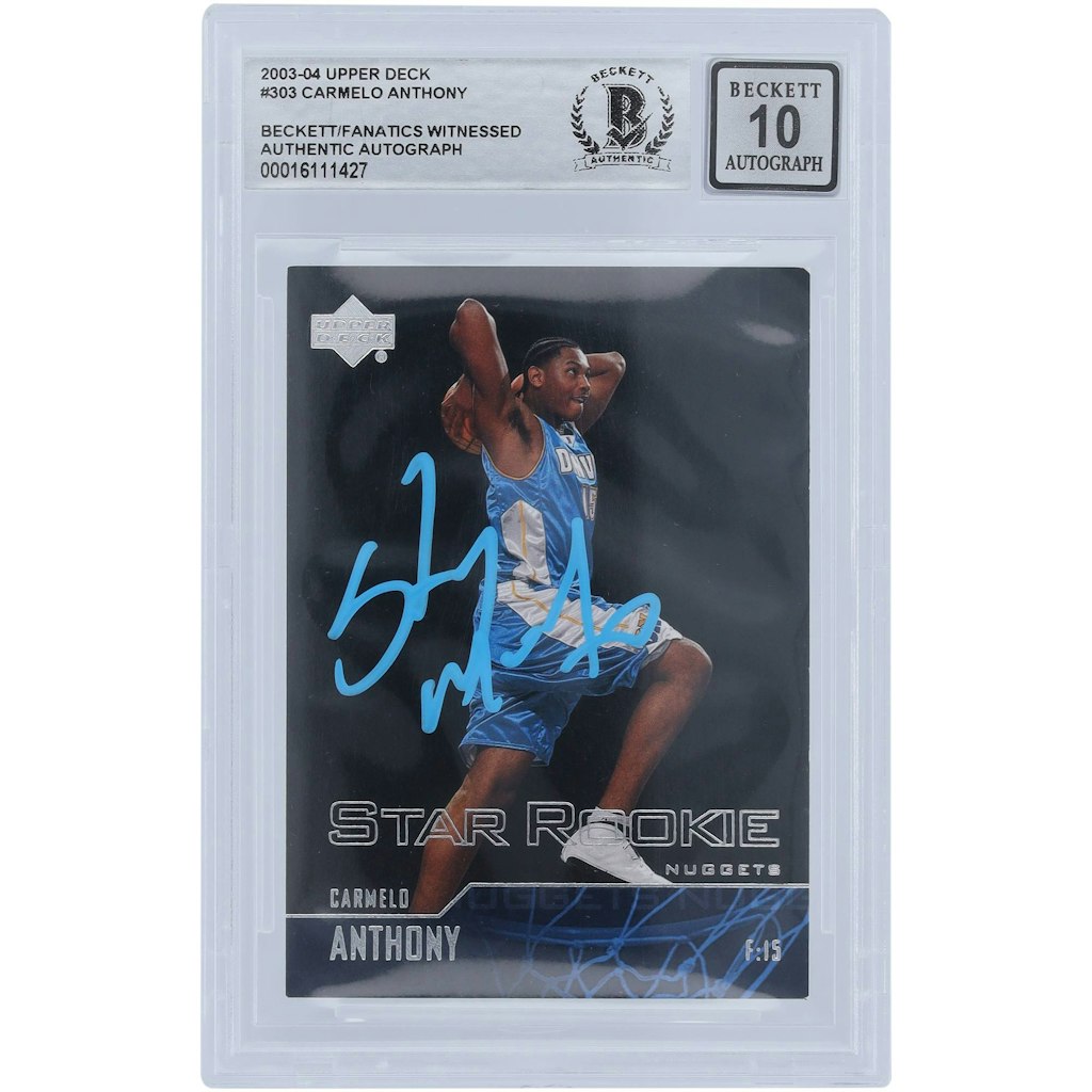 Carmelo Anthony 2003-04 Upper Deck Star Rookie #303 Beckett Authenticated Card: $449.99