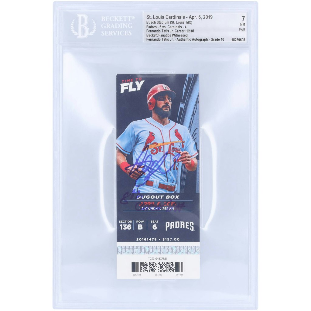 Fernando Tatis Jr. Signed San Diego Padres April 6, 2019 Career Hit Ticket: $699.99