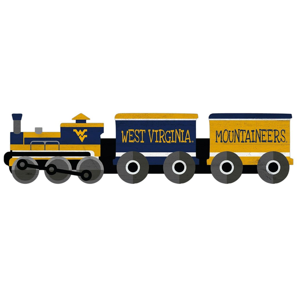 West Virginia Mountaineers 6" x 24" Train Cutout Sign: $34.99 West Virginia Mountaineers 6" x 24" Train Cutout Sign: $34.99