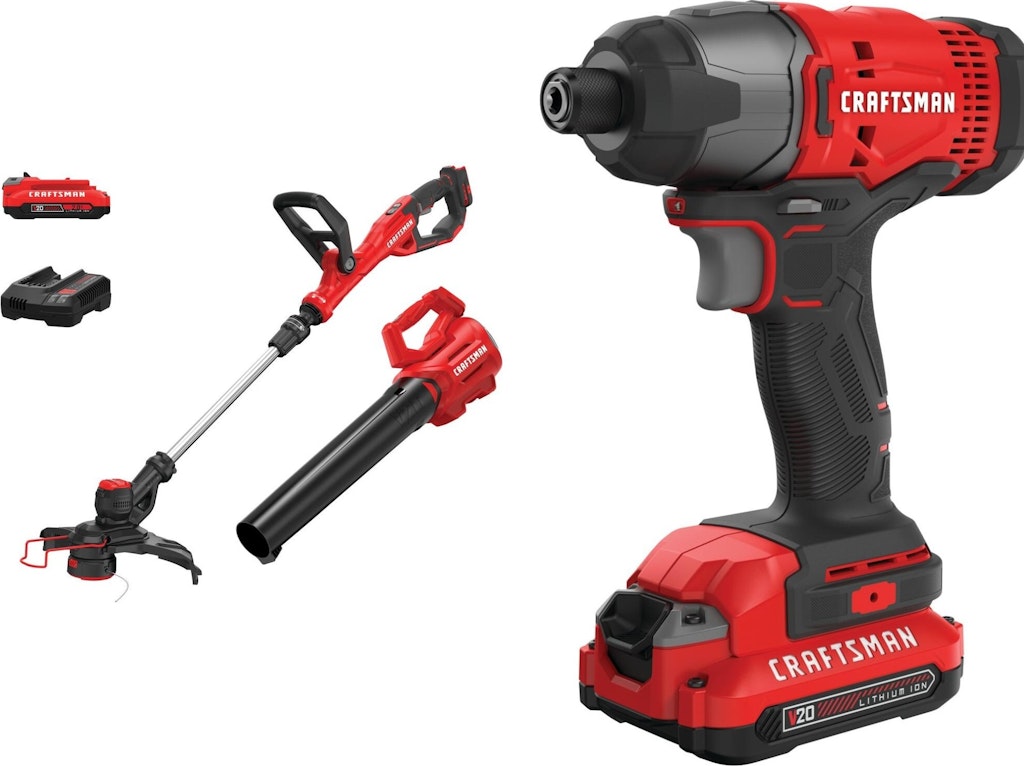Craftsman V20 Brushless String Trimmer, Leaf Blower & 1/4" Impact Driver Bundle: $229