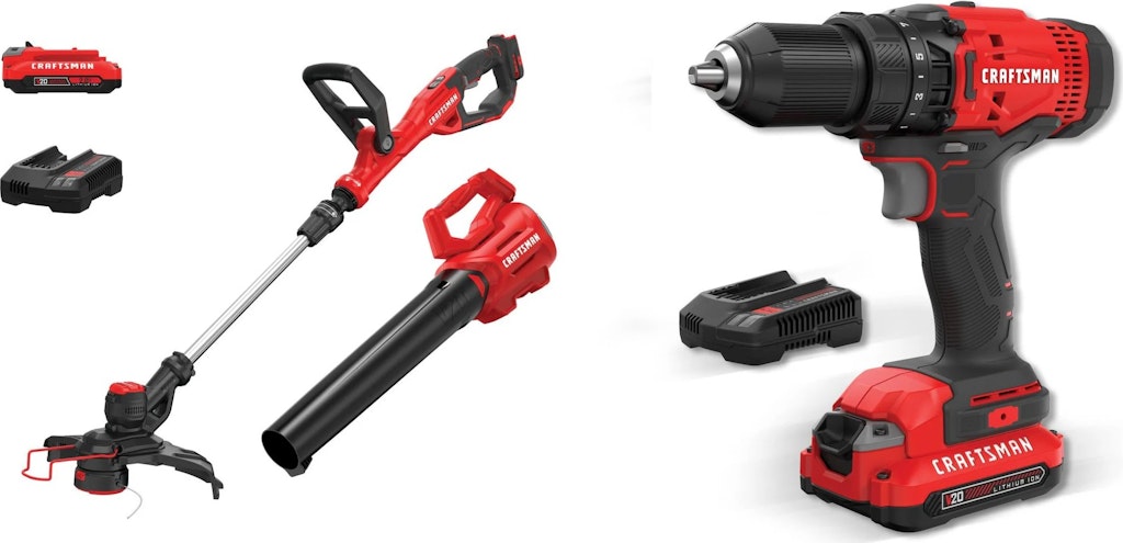Craftsman V20 Brushless String Trimmer, Leaf Blower, and 1/2" Drill/Driver Bundle: $229