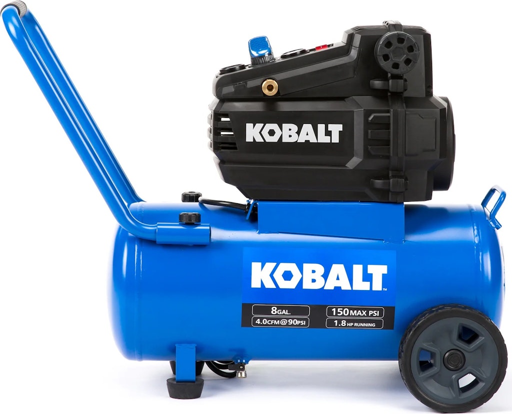 Kobalt 8-Gallon Portable Electric 150 PSI Horizontal Air Compressor: $149 Kobalt 8-Gallon Portable Electric 150 PSI Horizontal Air Compressor: $149