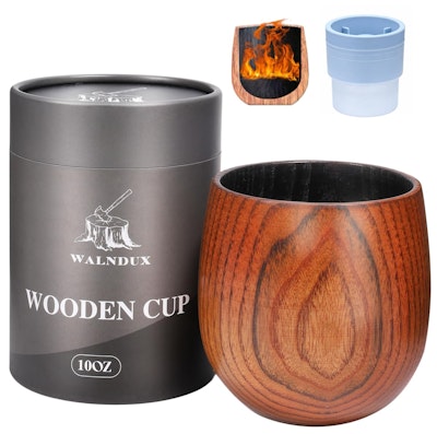 Charred Wood Whiskey Glass for $8 + free shipping w/ Prime
