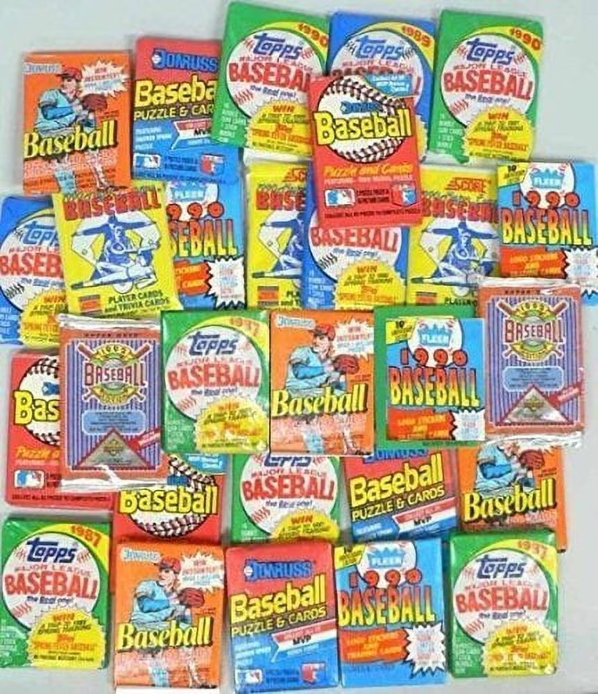 100 Vintage Baseball Cards in Old Sealed Wax Packs: $14