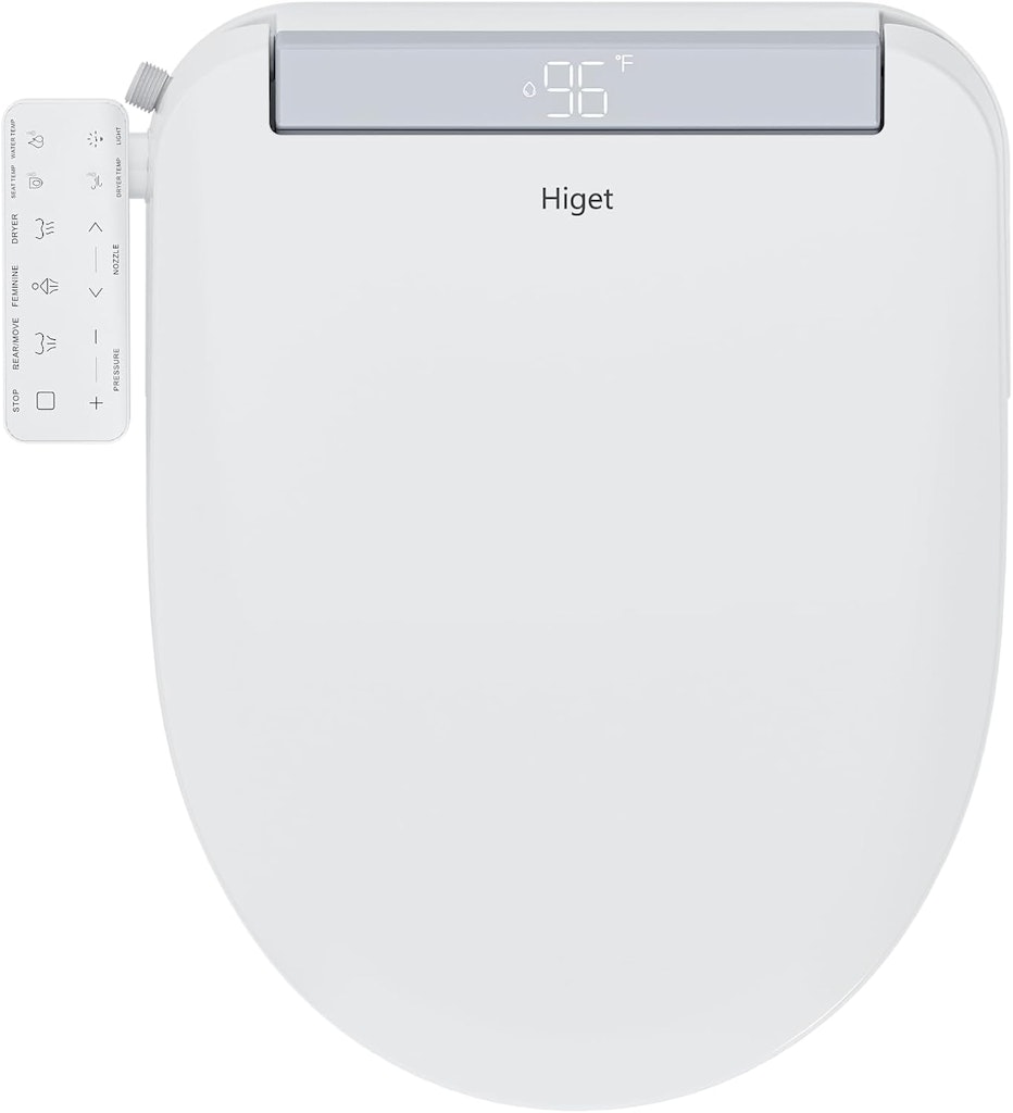 Higet Heated Elongated Bidet Toilet Seat with Remote: $125.39