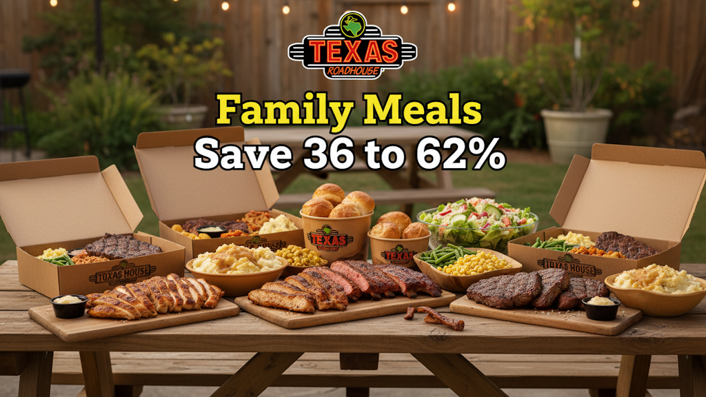 Texas Roadhouse Family Meals Menu: 37% to 62% off