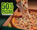 Papa Johns Pizzas: 50% off + carryout only