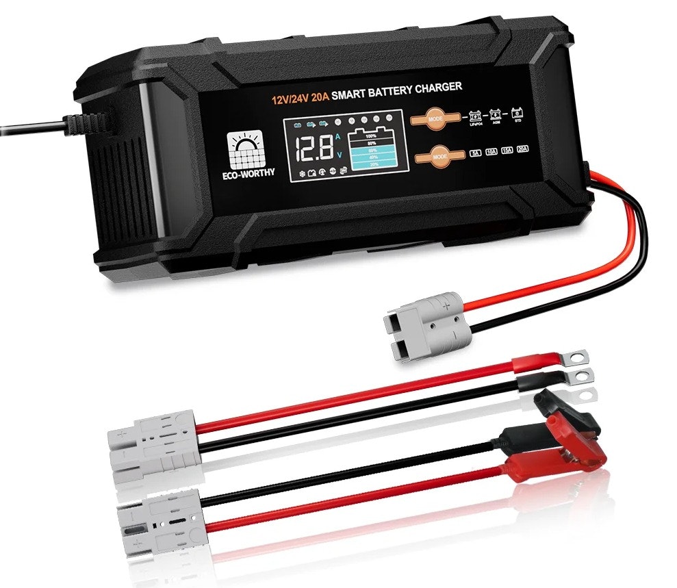 ECO-Worthy 12V/24V 20A Smart Battery Charger: $36.89