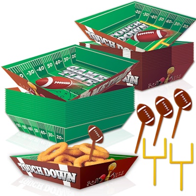 50-Piece Football Party Food Tray Kit for $8 + free shipping w/ Prime