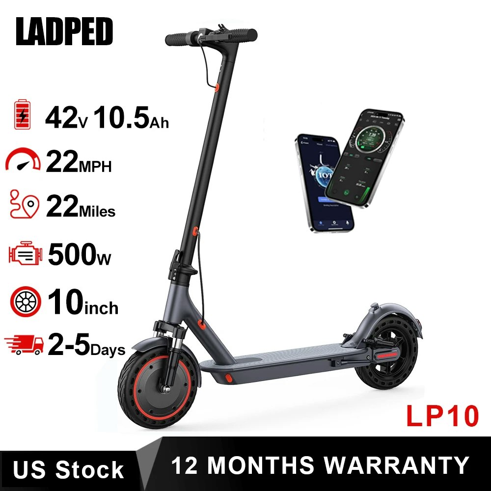 Ladped LP10 500W Adult Folding Electric Scooter: $171.25