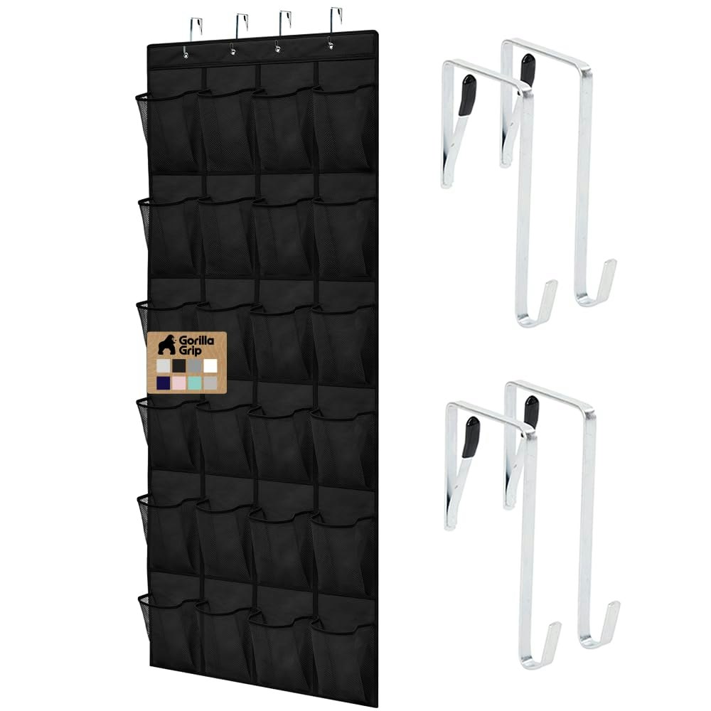 Gorilla Grip Over-the-Door Shoe Organizer w/ 24 Mesh Pockets: $11.69