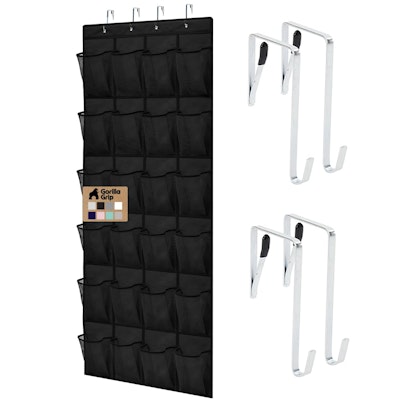 Gorilla Grip Over-the-Door Shoe Organizer w/ 24 Mesh Pockets for $12 + free shipping w/ Prime