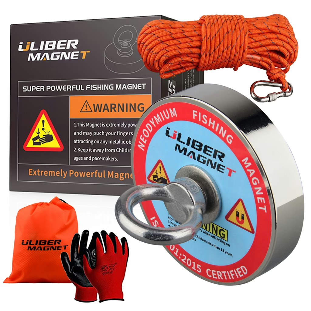 ULIBERMAGNET 1,200 lbs Neodymium Fishing Magnet Kit: $36