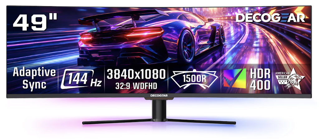 Deco Gear 49" Curved Ultrawide Gaming Monitor: $450